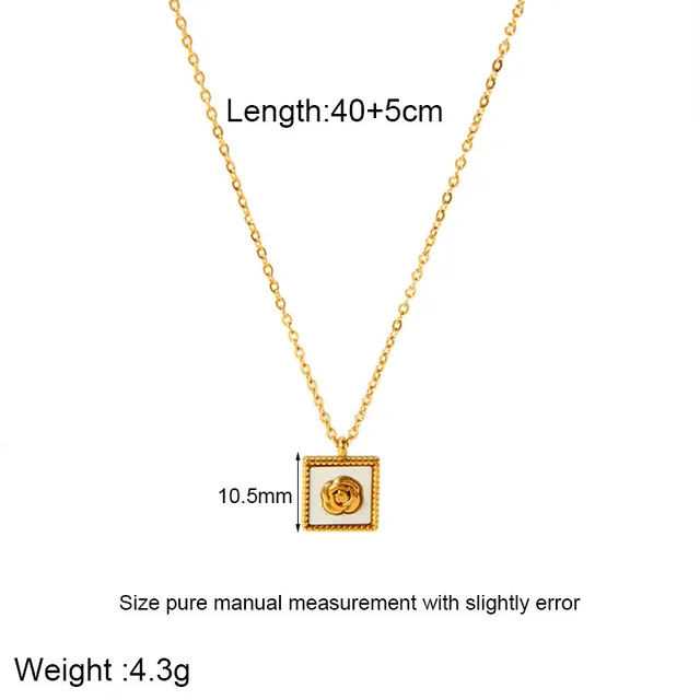 Elegant Flower Frame Gold Plated Neckalce